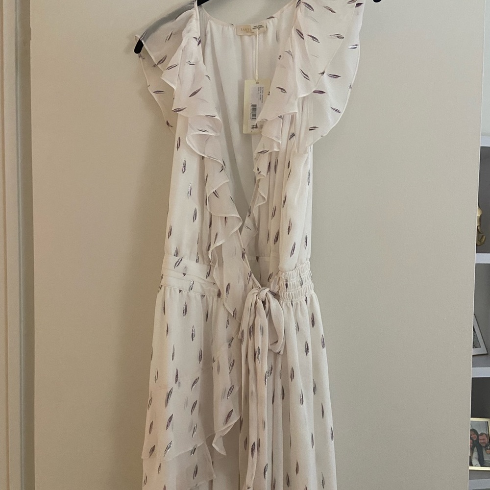Ramy Brook Ivory Wrap Mini Dress
